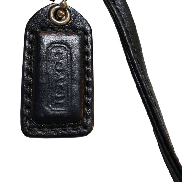 Coach Monogram Wristlet in Black Grey with Metallic Elements and leather strap - Picture 9 of 9